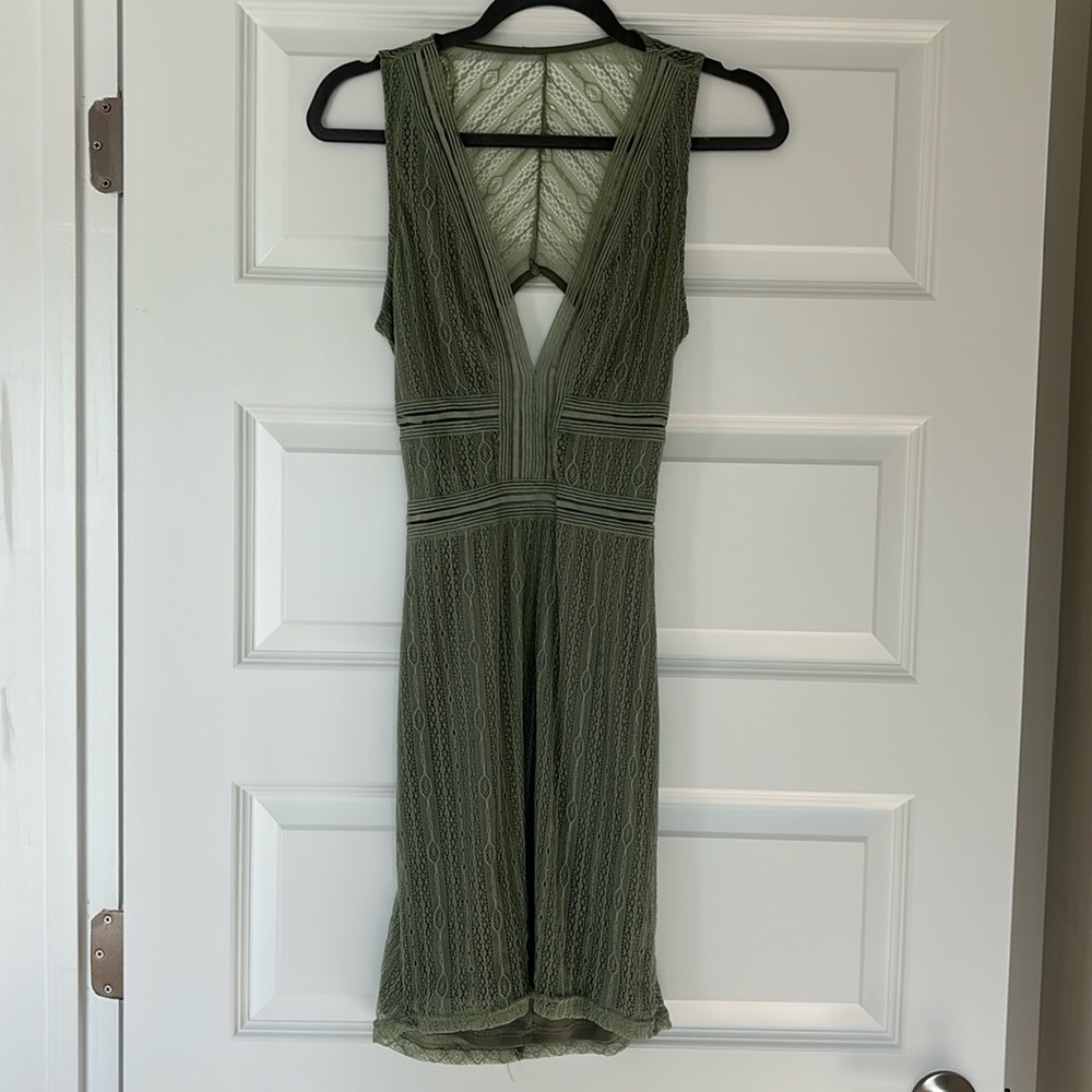 Pitaya Lace Plunge Open Back Dress